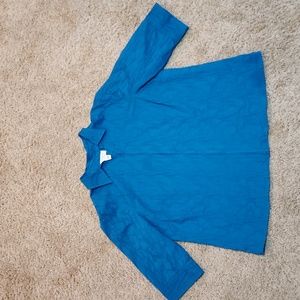 CJ BANKS SIZE 3X  beautiful blue cotton/poly/spandex textured lightweight jacket
